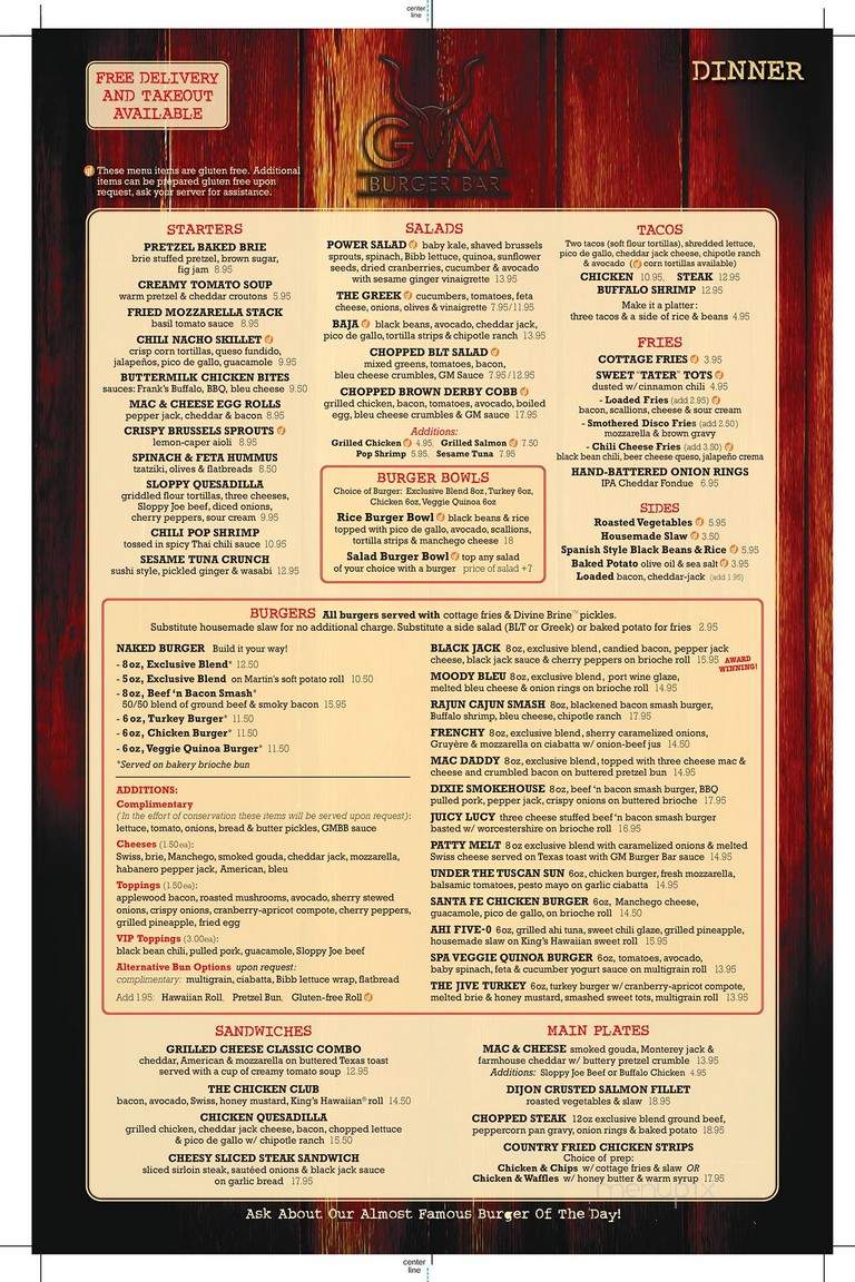 GM Burger Bar - Massapequa Park, NY menu_pic