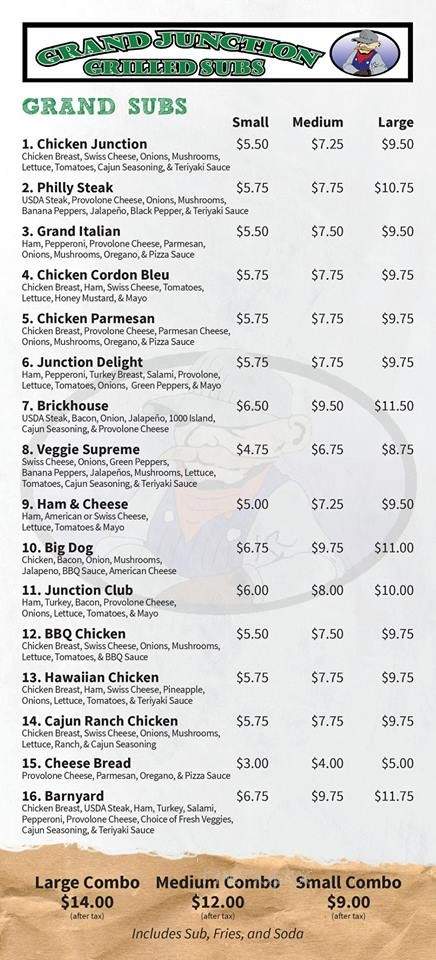 Grand Junction - Grand Forks, ND menu_pic