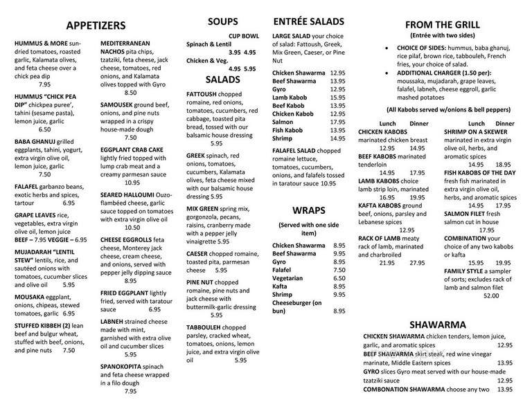 Hummus & More - New Orleans, LA menu_pic
