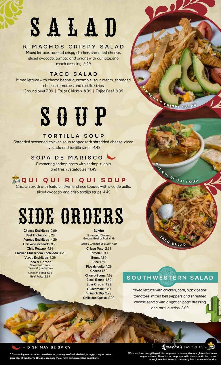 K-Macho's Mexican Grill and Cantina - Overland Park, KS menu_pic