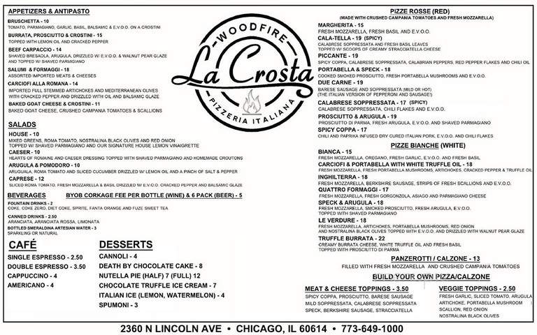 La Crosta Woodfire Pizzeria Italiana - Chicago, IL