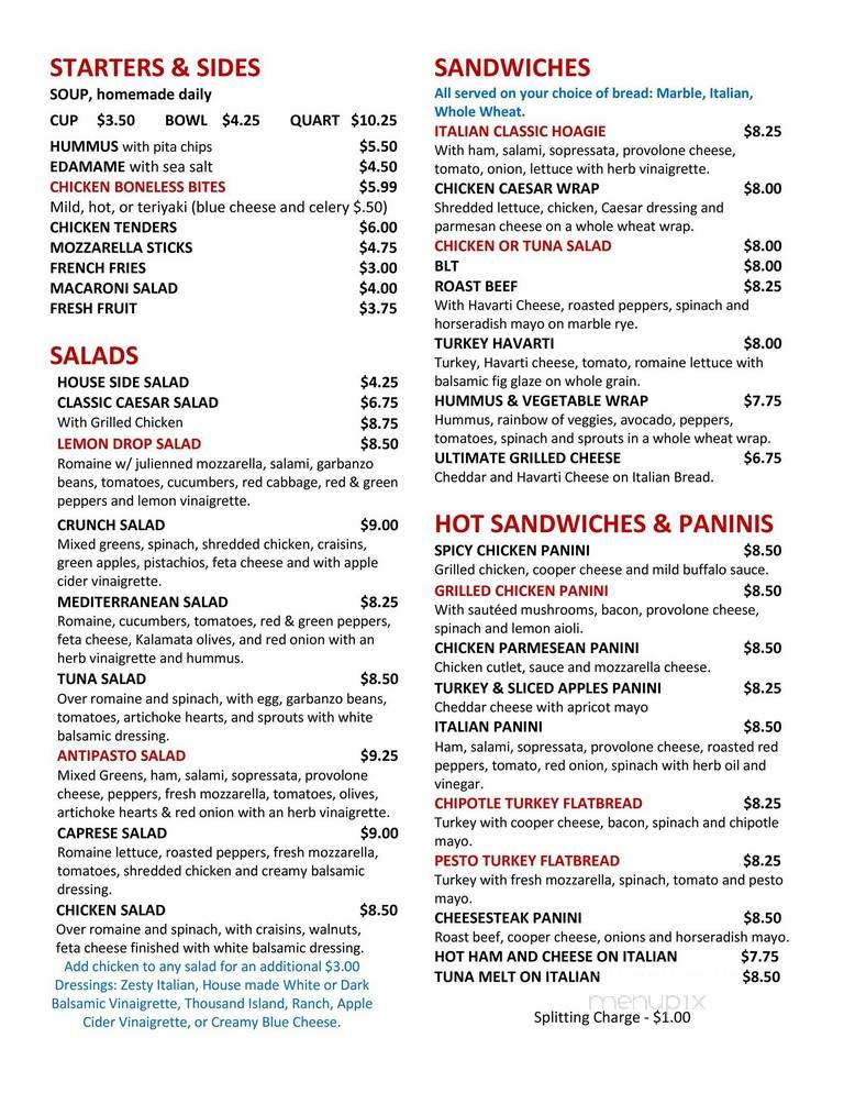 Lemon Drop Cafe - Kingston, PA menu_pic
