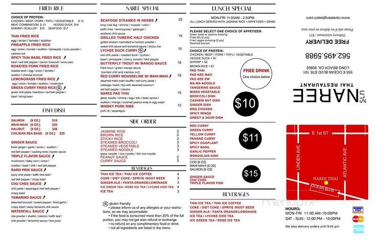 Naree Thai Restaurant - Long Beach, CA menu_pic
