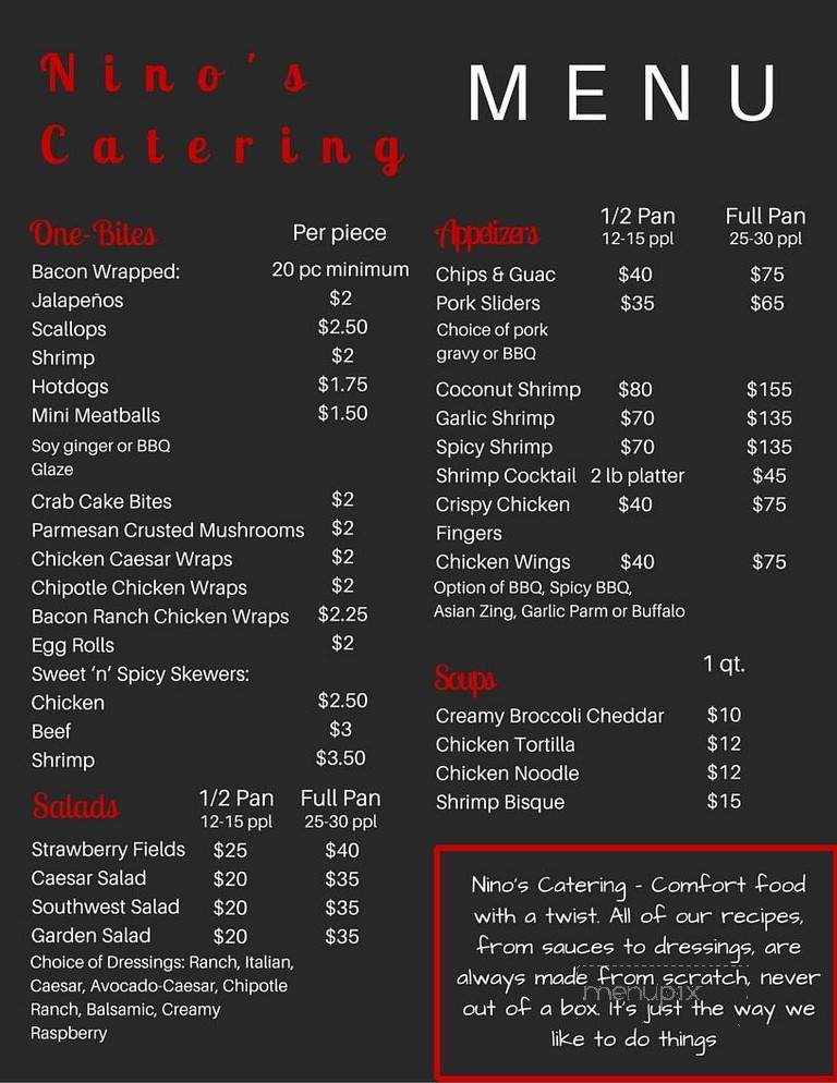 Nino's Cafe & Catering - Park Ridge, IL menu_pic