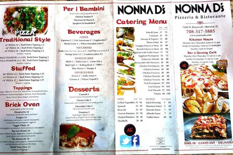 Nonna D's Osteria & Pizzeria - Berwyn, IL menu_pic