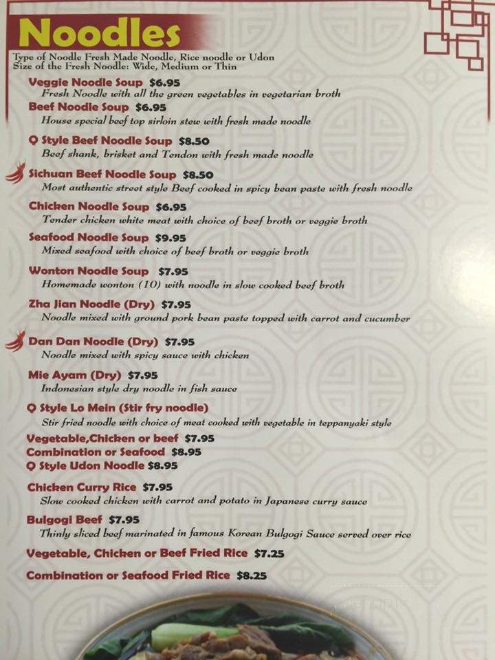 Noodle Q Home Style Fresh Noodles - Fresno, CA menu_pic