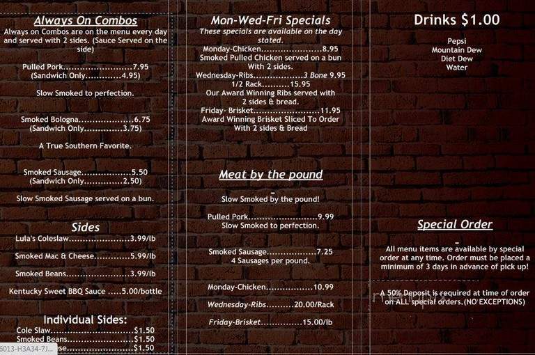 Ole Whitley BBQ & Catering - London, KY menu_pic