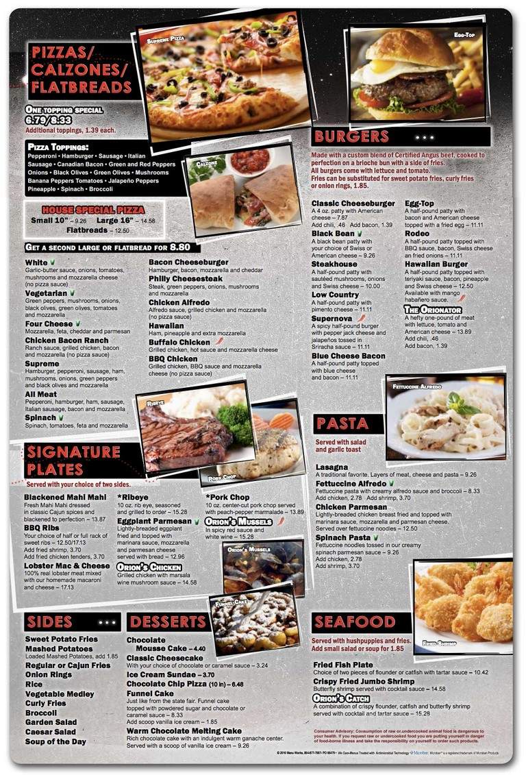 Orion's Bar & Grill - Fountain Inn, SC menu_pic