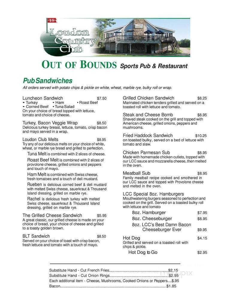 Out of Bounds Sports Pub and Restaurant - Loudon, NH