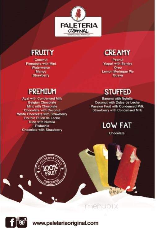 Paleteria Originale - Orlando, FL menu_pic