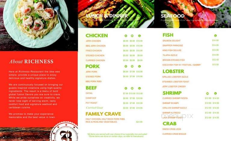 Richness Restaurant - Brooklyn, NY menu_pic
