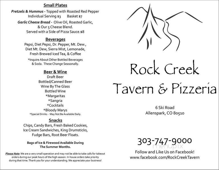 Rock Creek Tavern & Pizzeria - Allenspark, CO