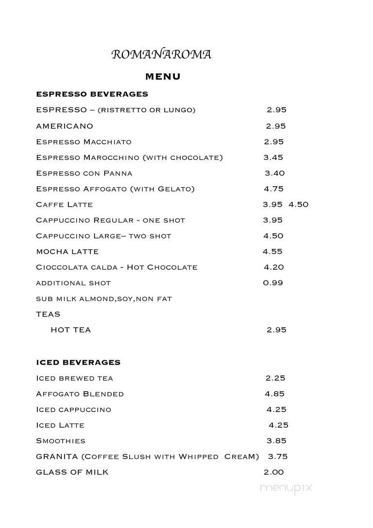 Roman Aroma Cafe - Redondo Beach, CA menu_pic
