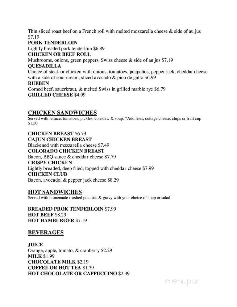 Shabbona Cafe - Shabbona, IL menu_pic