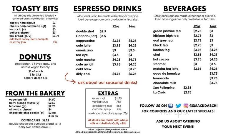 Smack Dab - Chicago, IL menu_pic