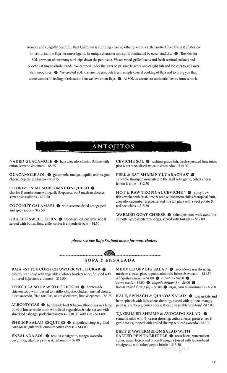 SOL Cocina - Playa Vista, CA menu_pic
