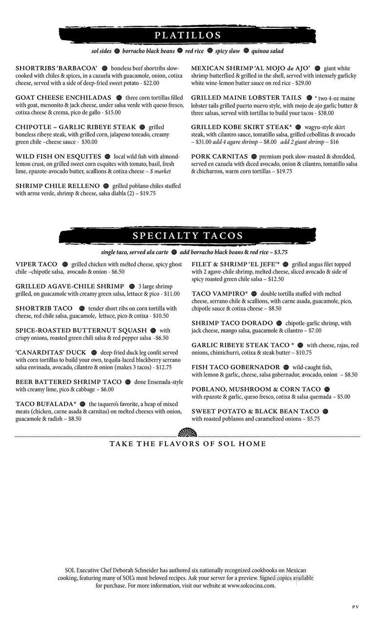 SOL Cocina - Playa Vista, CA menu_pic