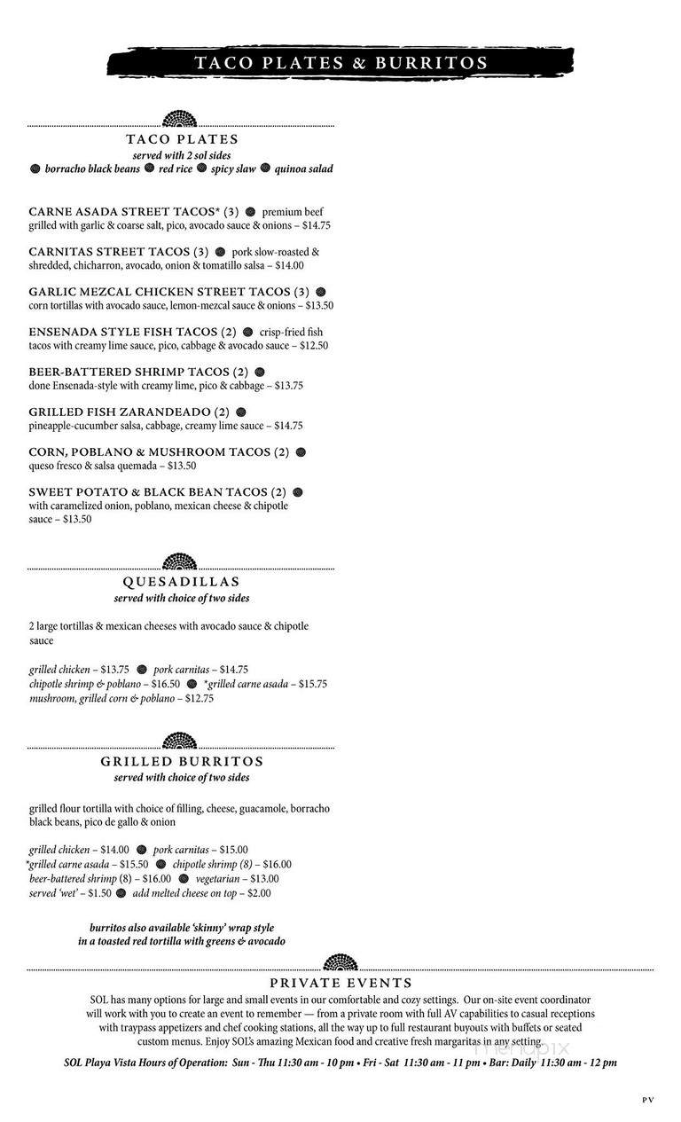 SOL Cocina - Playa Vista, CA menu_pic