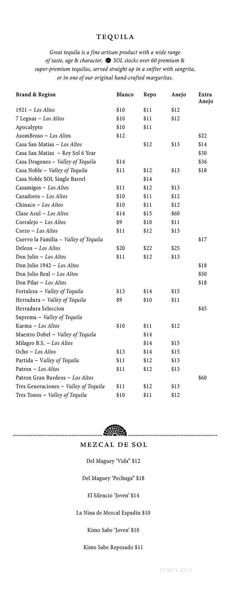 SOL Cocina - Playa Vista, CA menu_pic