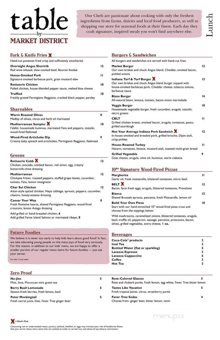 Table By Market District - Carmel, IN menu_pic