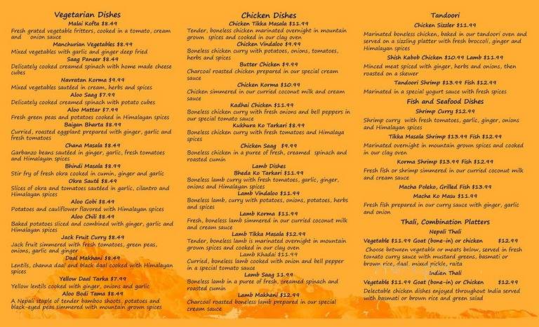 Tara's Himalayan Cuisine - Artesia, CA menu_pic