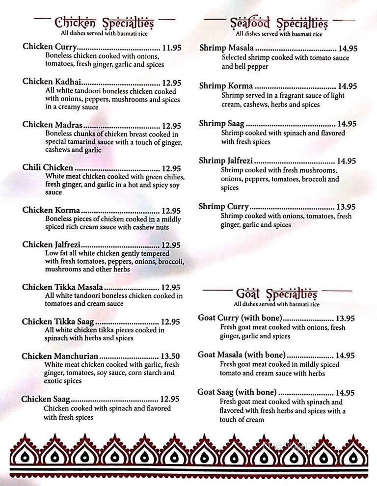 Taste of India - Livingston, AL menu_pic