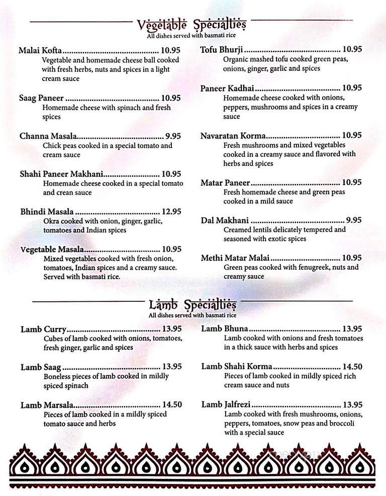 Taste of India - Livingston, AL menu_pic