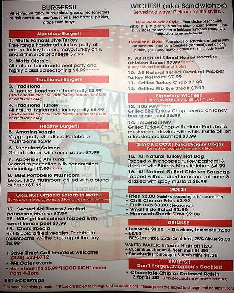 The Hamwich Shack - Los Angeles, CA menu_pic