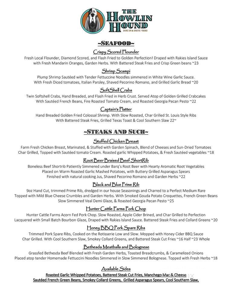 The Howlin Hound - Savannah, GA menu_pic
