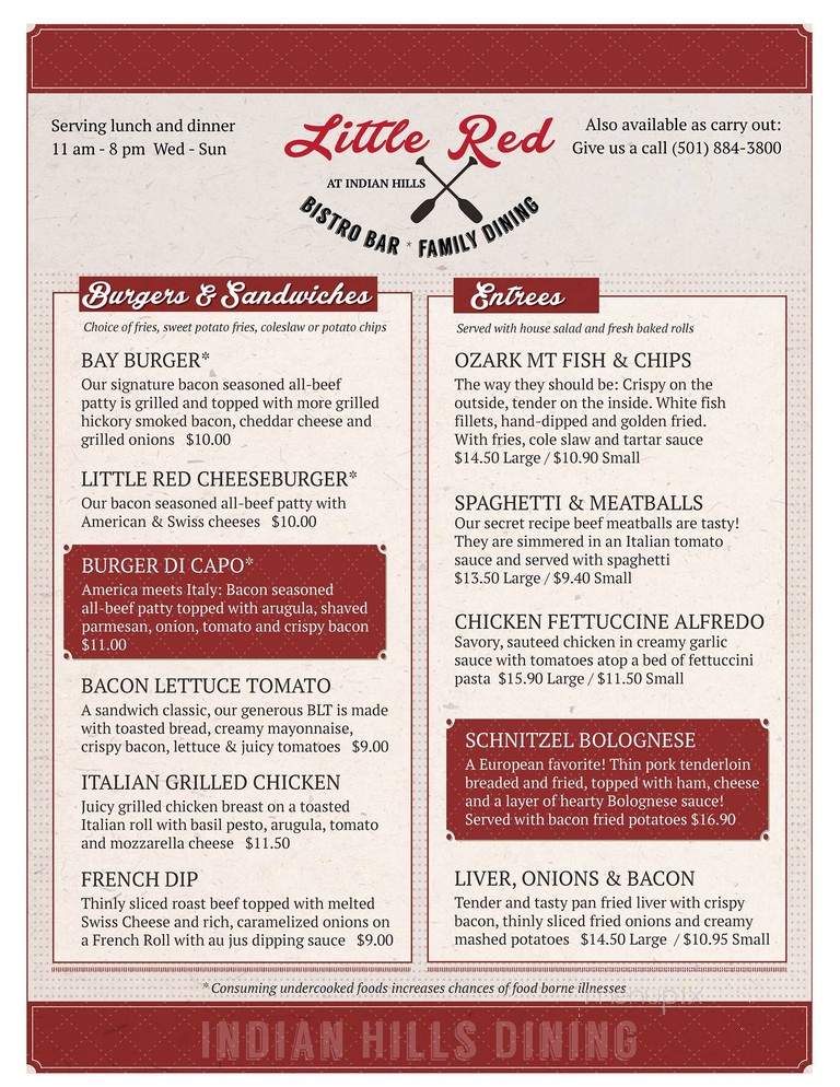 The Little Red Restaurant - Fairfield Bay, AR menu_pic