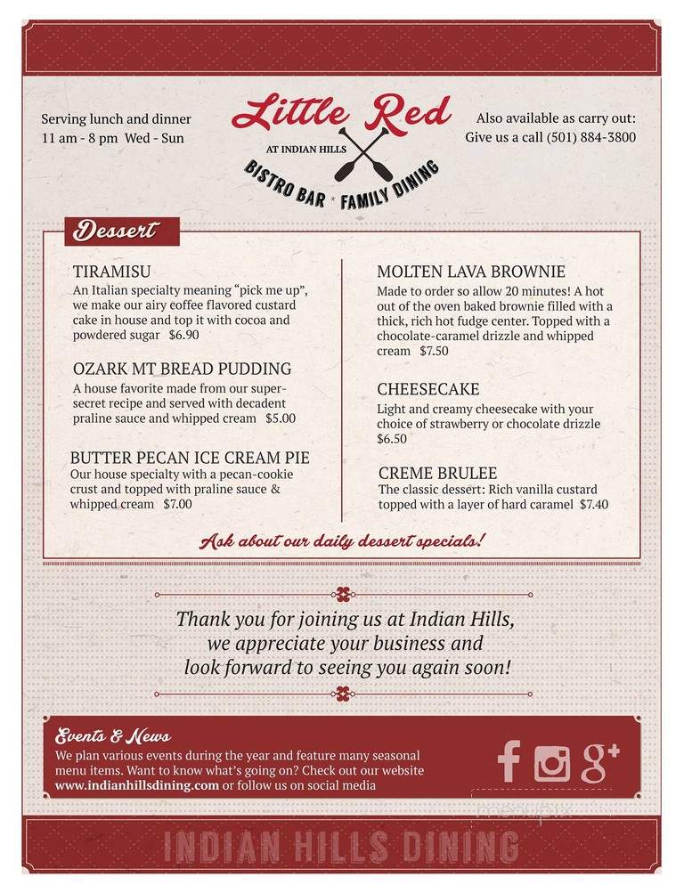 The Little Red Restaurant - Fairfield Bay, AR menu_pic
