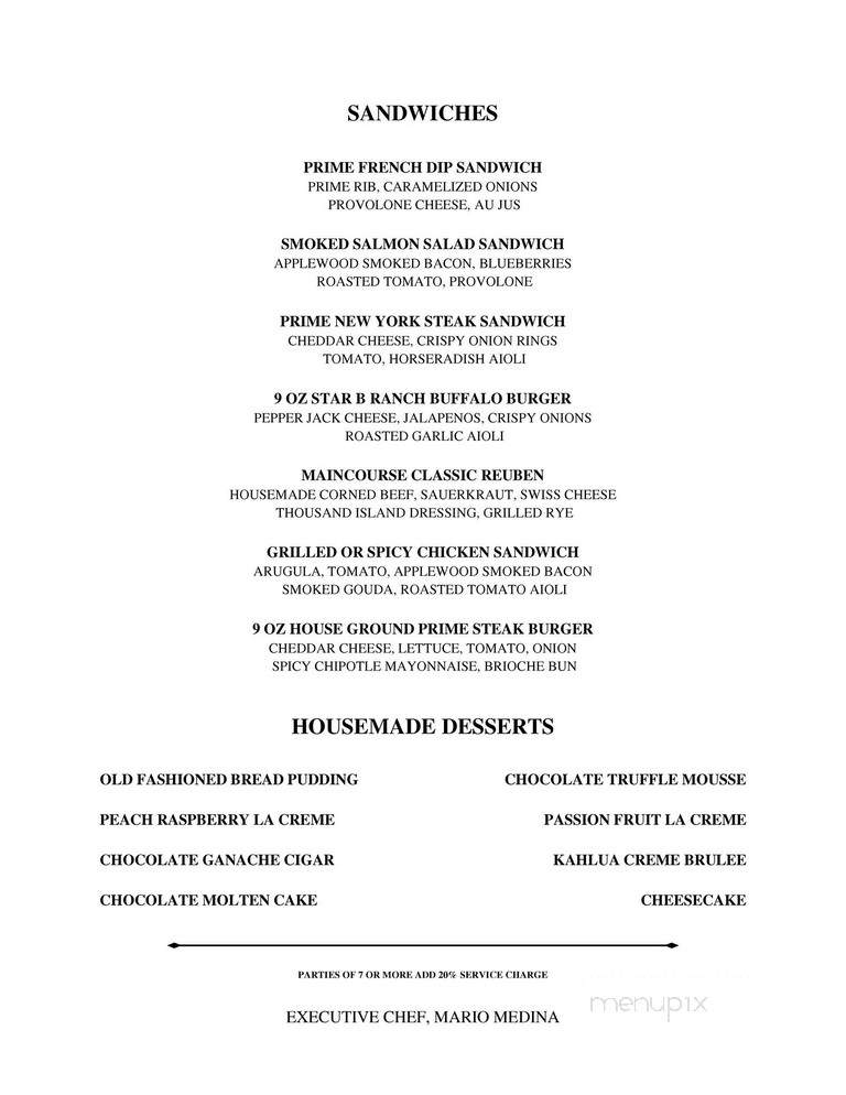 The Main Course - Ramona, CA menu_pic