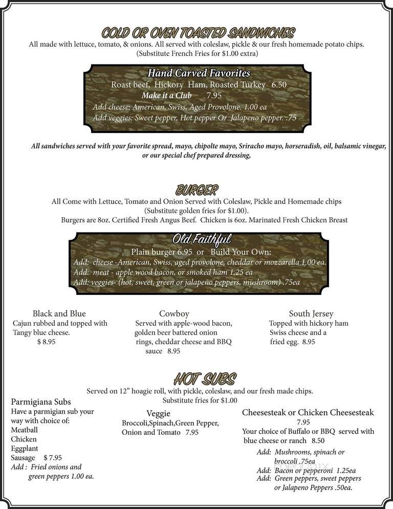 The Stone House Restaurant and Sports Bar - Gap, PA menu_pic