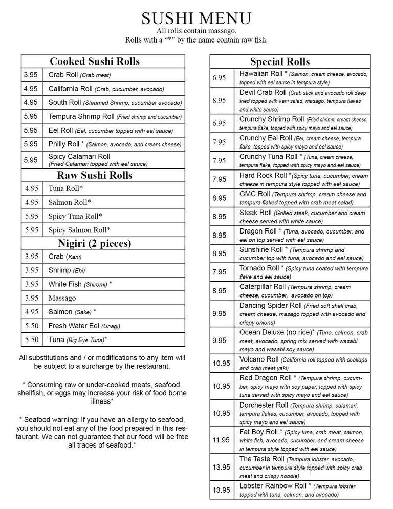 The Taste Asian Bistro - Summerville, SC menu_pic