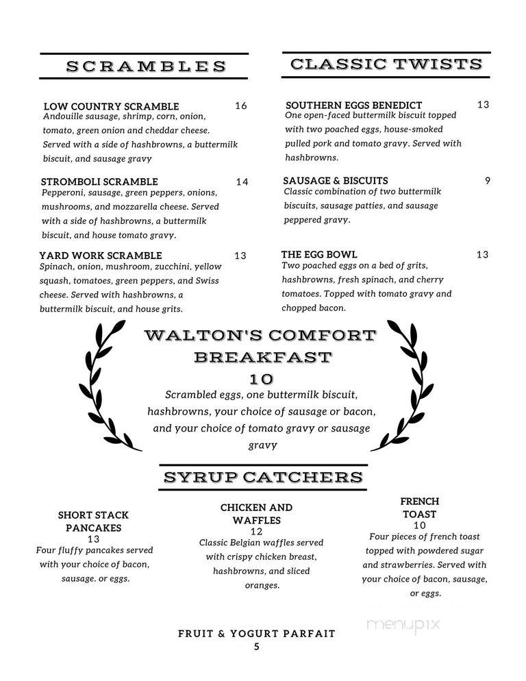 Walton's International Comfort Food - Evansville, IN menu_pic