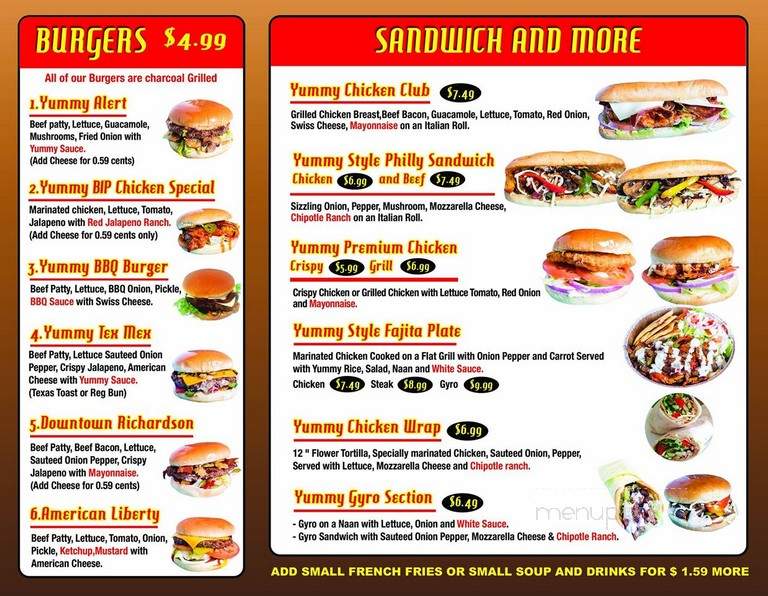 Yummy Burgers & BBQ - Richardson, TX menu_pic