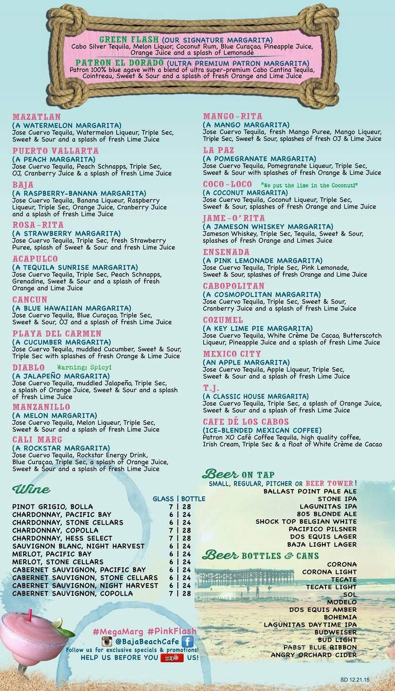 Baja Beach Cafe - Newport Beach, CA menu_pic