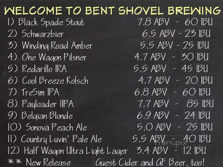 Bent Shovel Brewing - Oregon City, OR menu_pic