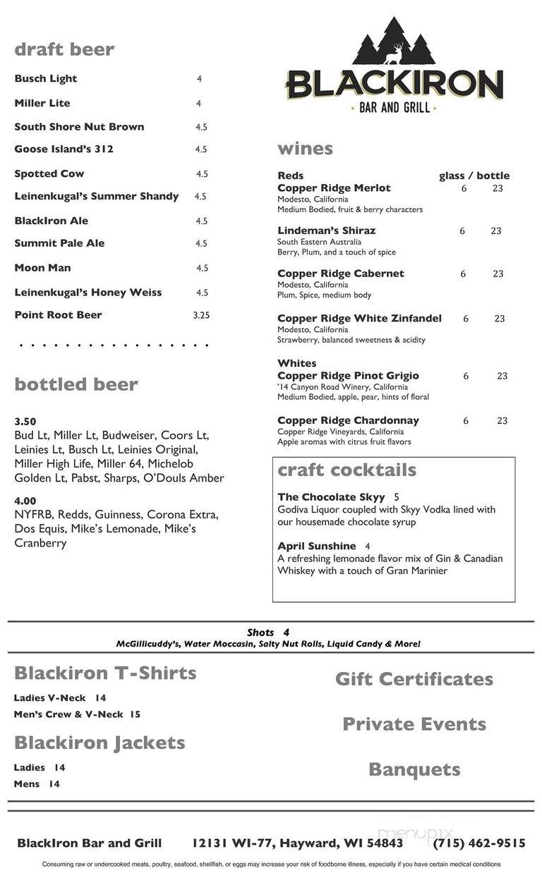 Blackiron Bar and Grill - Hayward, WI