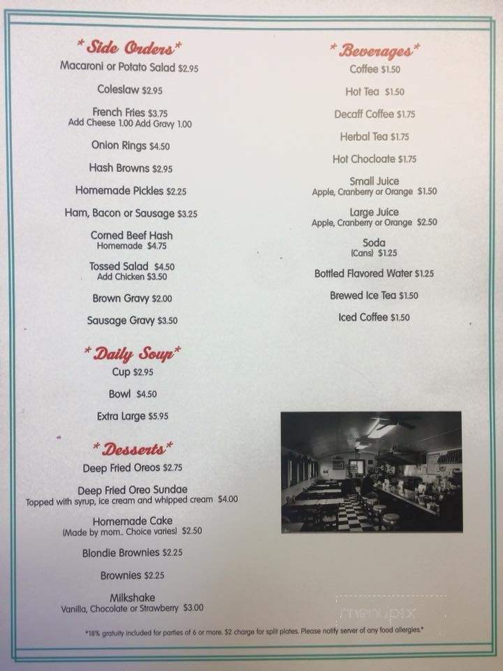 Blondie's Trolley Diner - Kingston, NY menu_pic
