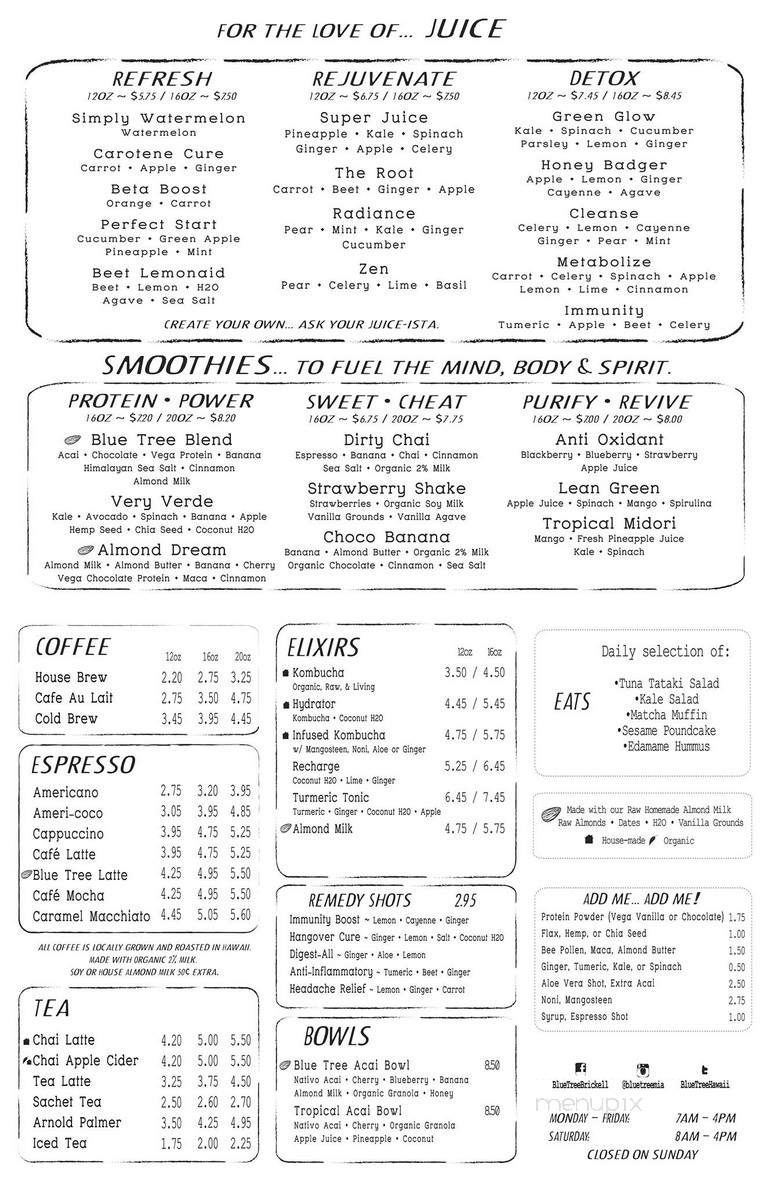 Blue Tree Juice - Miami, FL menu_pic