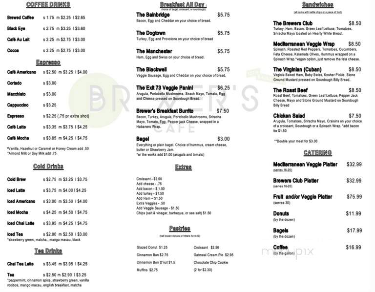 Brewer's Cafe - Richmond, VA menu_pic