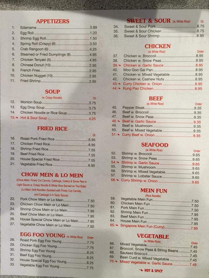 China Restaurant - Plattsburg, MO menu_pic