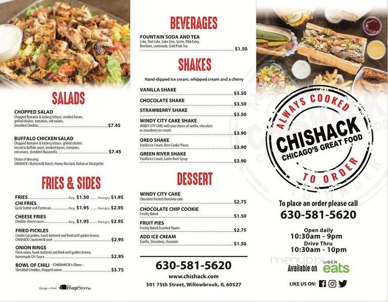 CHISHACK - Willowbrook, IL menu_pic