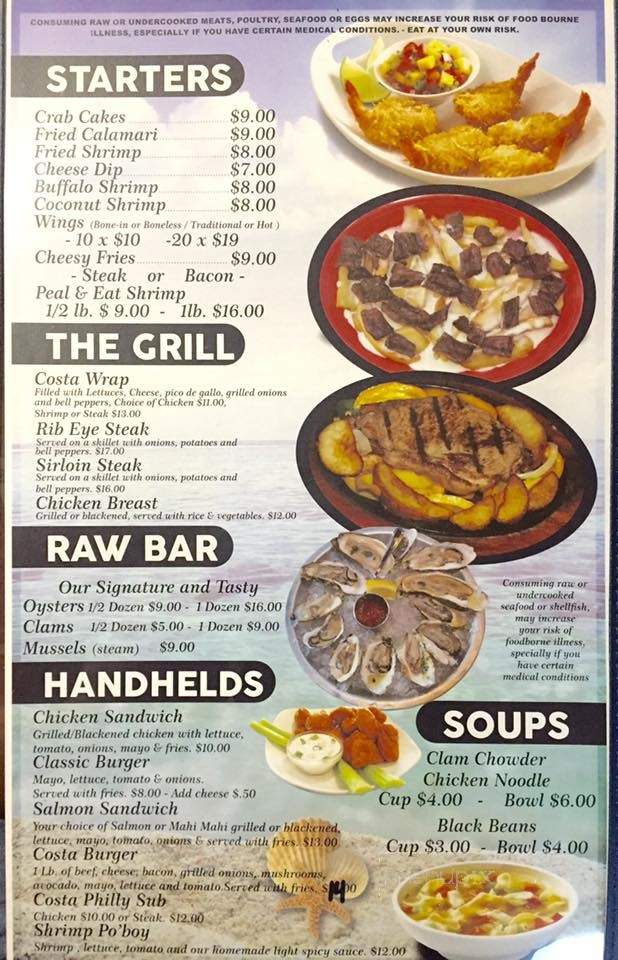 Costa Seafood And Grill - Fort Pierce, FL menu_pic