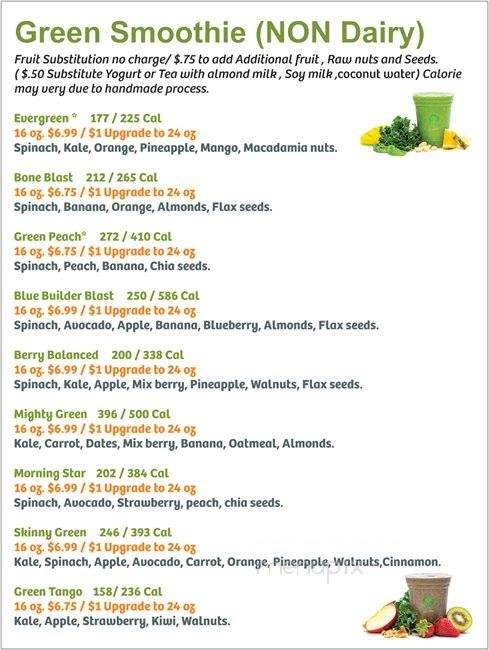 Evergreen Smoothie - Renton, WA menu_pic