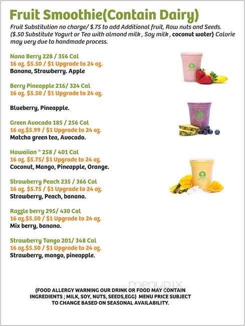 Evergreen Smoothie - Renton, WA menu_pic