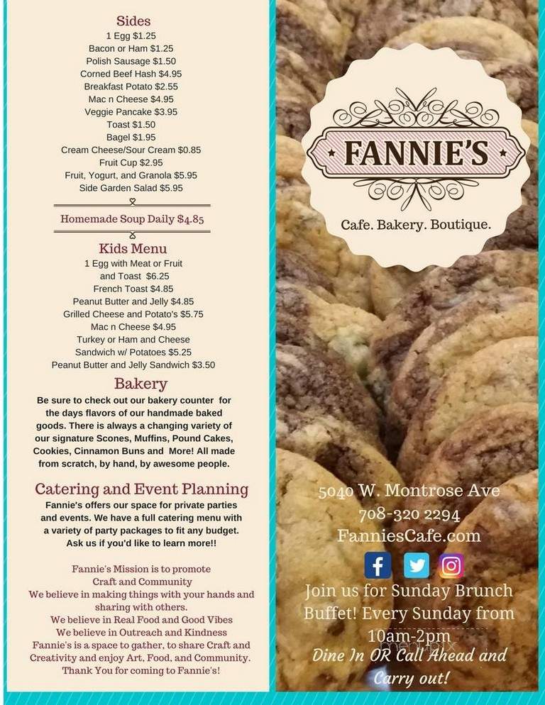 Fannie's - Chicago, IL menu_pic