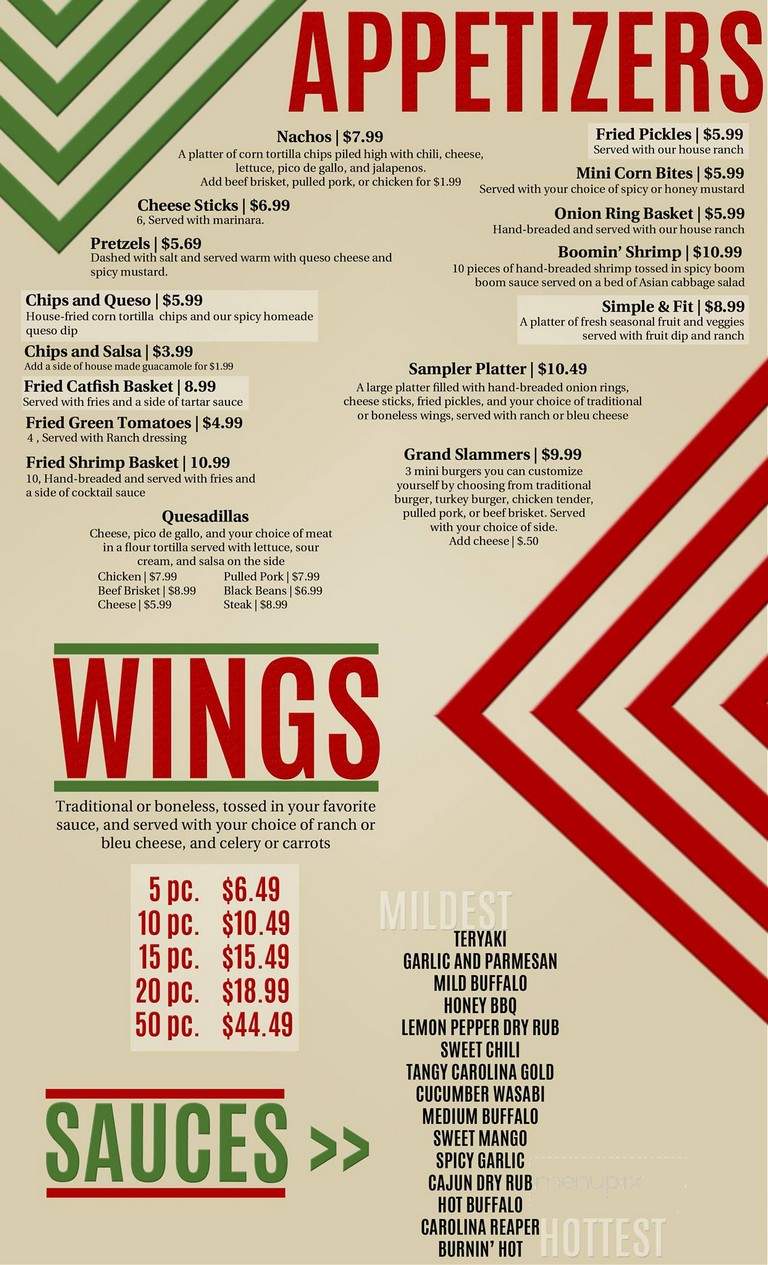Good Ole Days Sports Grille - Morristown, TN menu_pic