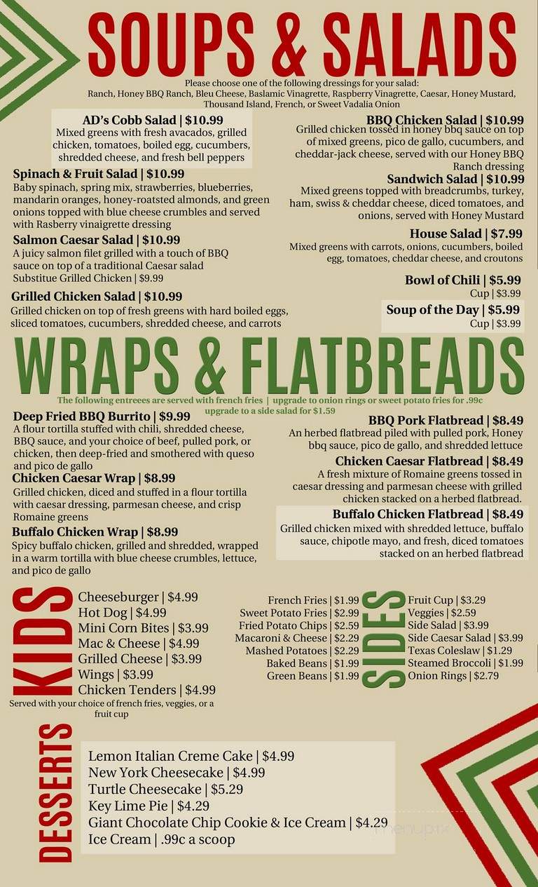 Good Ole Days Sports Grille - Morristown, TN menu_pic